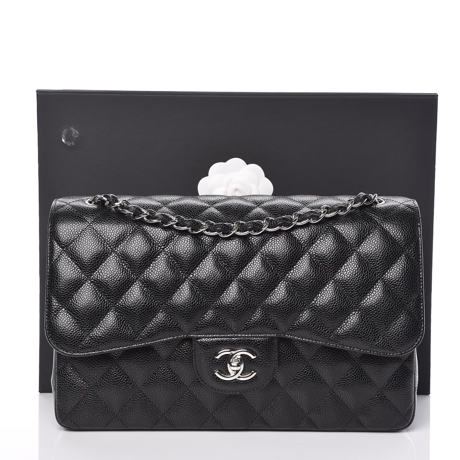 Chanel Caviar Quilted Jumbo Double Flap Black 10 of 10