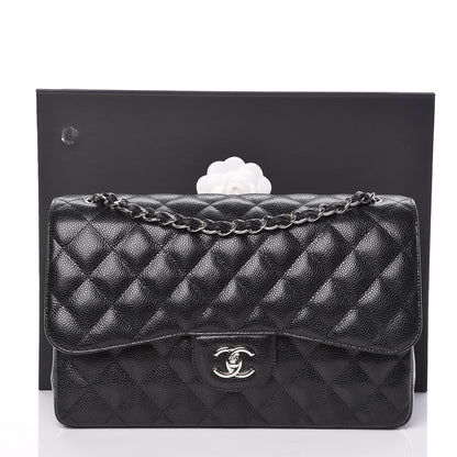 Chanel Caviar Quilted Jumbo Double Flap Black 10 of 10