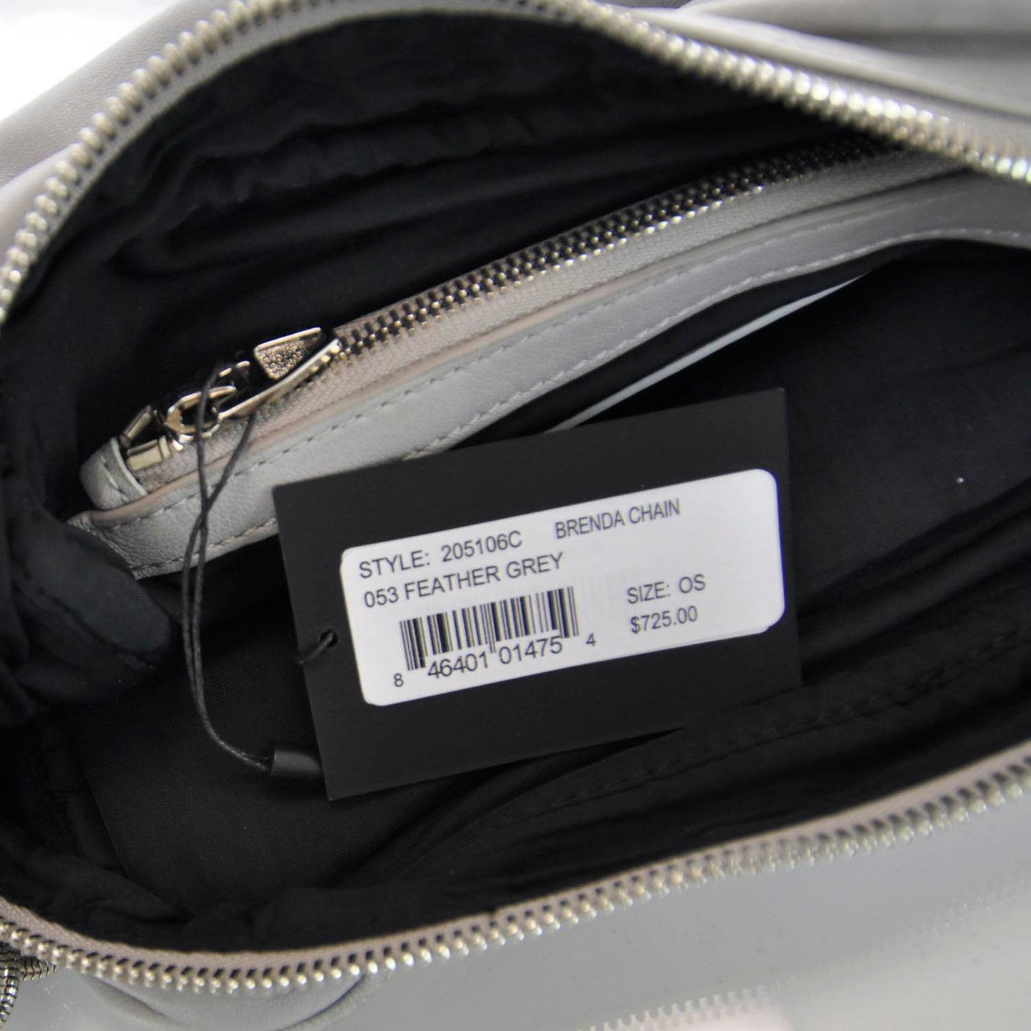 Leather Brenda Chain Bag Grey