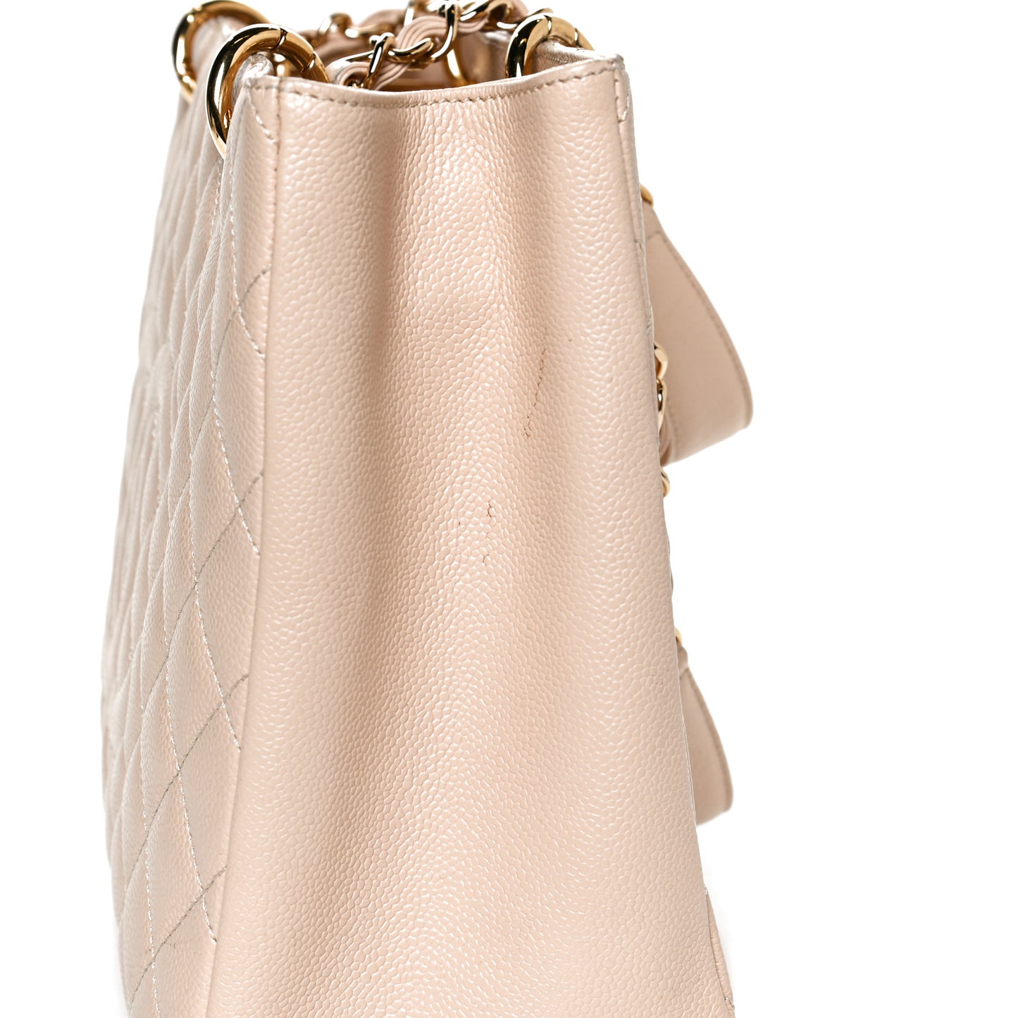 Caviar Quilted Grand Shopping Tote GST Beige Clair