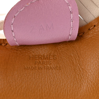 Hermes Milo Lambskin Grigri Rodeo Horse Bag Charm PM Sesame Mauve Sylvestre Craie 3 of 4