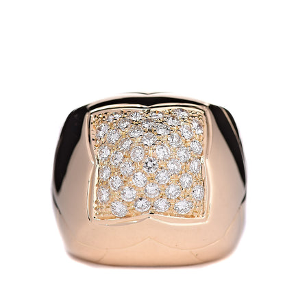 Bulgari 18K Yellow Gold Diamond Pyramid Ring 50 5.25 1 of 6