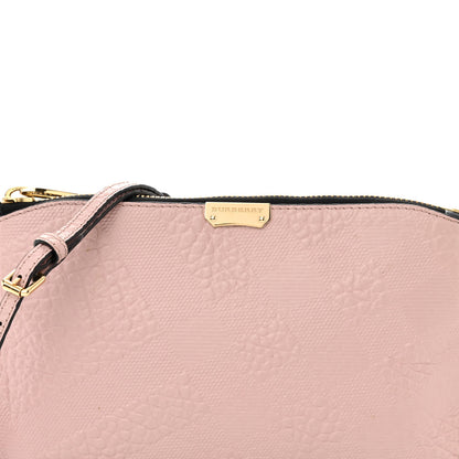 Burberry Signature Grain Calfskin Check Embossed Peyton Crossbody Clutch Bag Pale Orchid 7 of 11