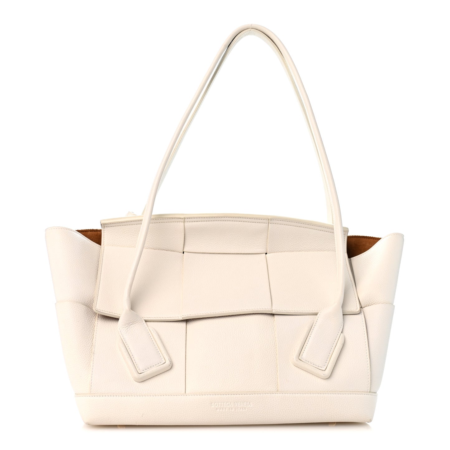 French Calfskin Maxi Intrecciato Medium Arco Bianco