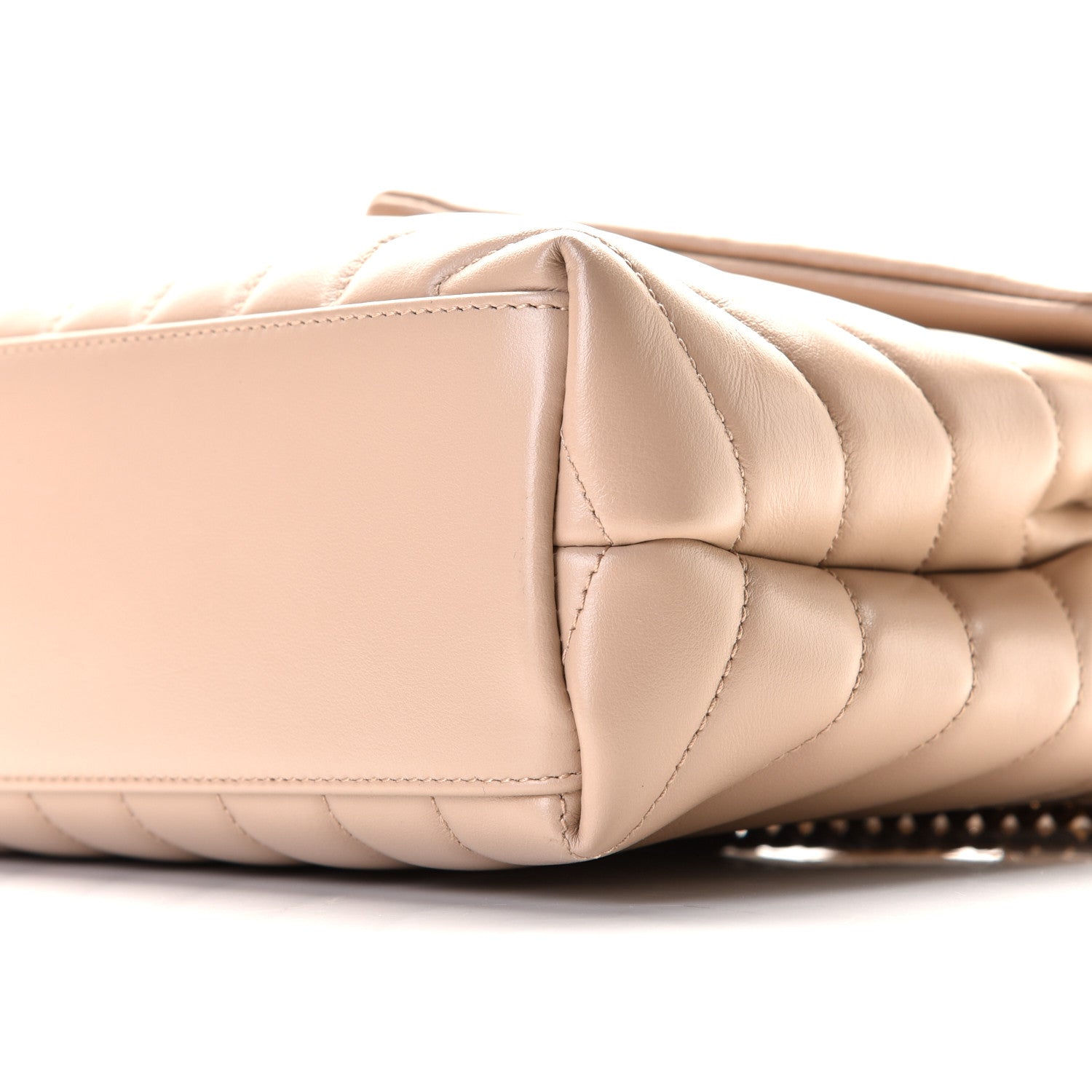 Saint Laurent Calfskin Y Quilted Monogram Small Loulou Chain Satchel Dark Beige 8 of 8