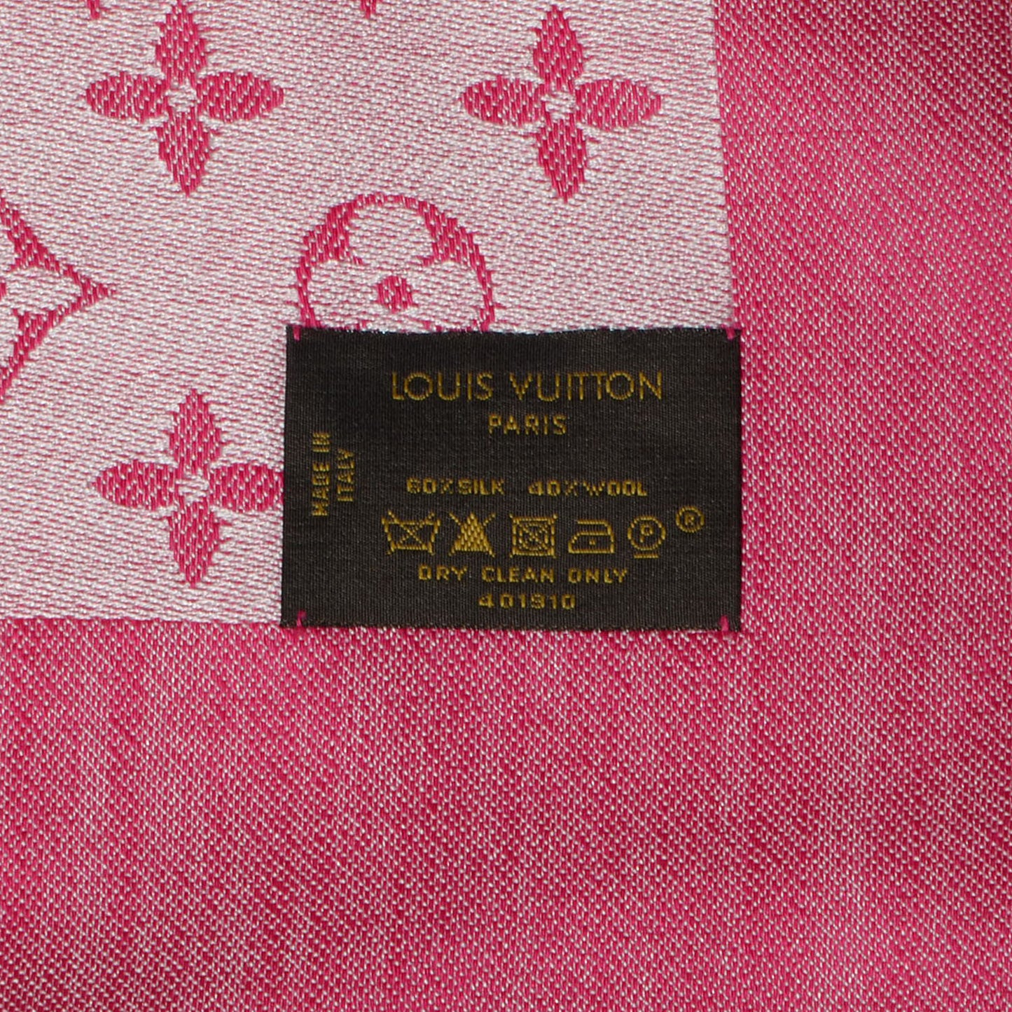 Silk Wool Monogram Denim Shawl Pivoine