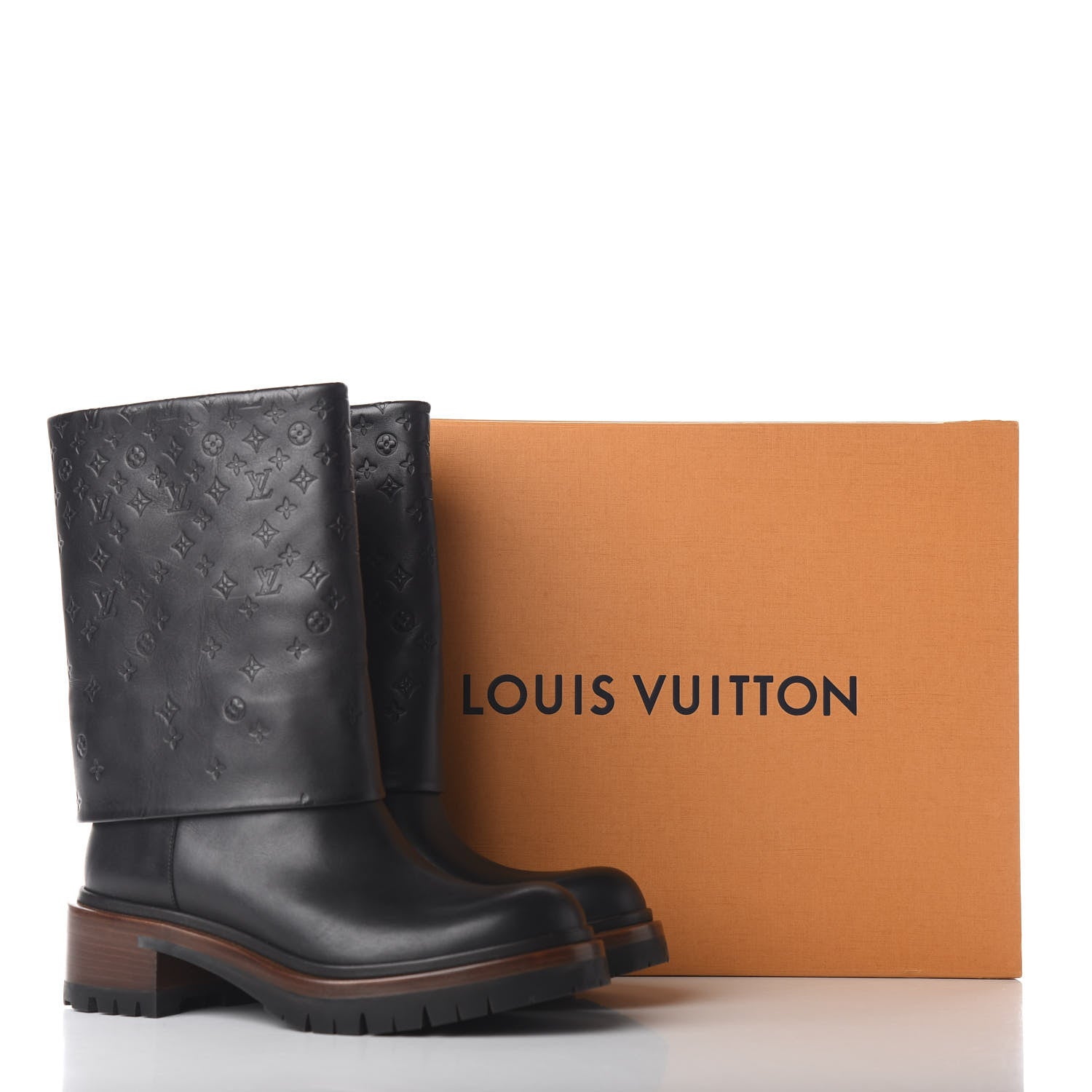 Louis Vuitton Calfskin Monogram Road Trip Flat Boots 38 Black 11 of 11