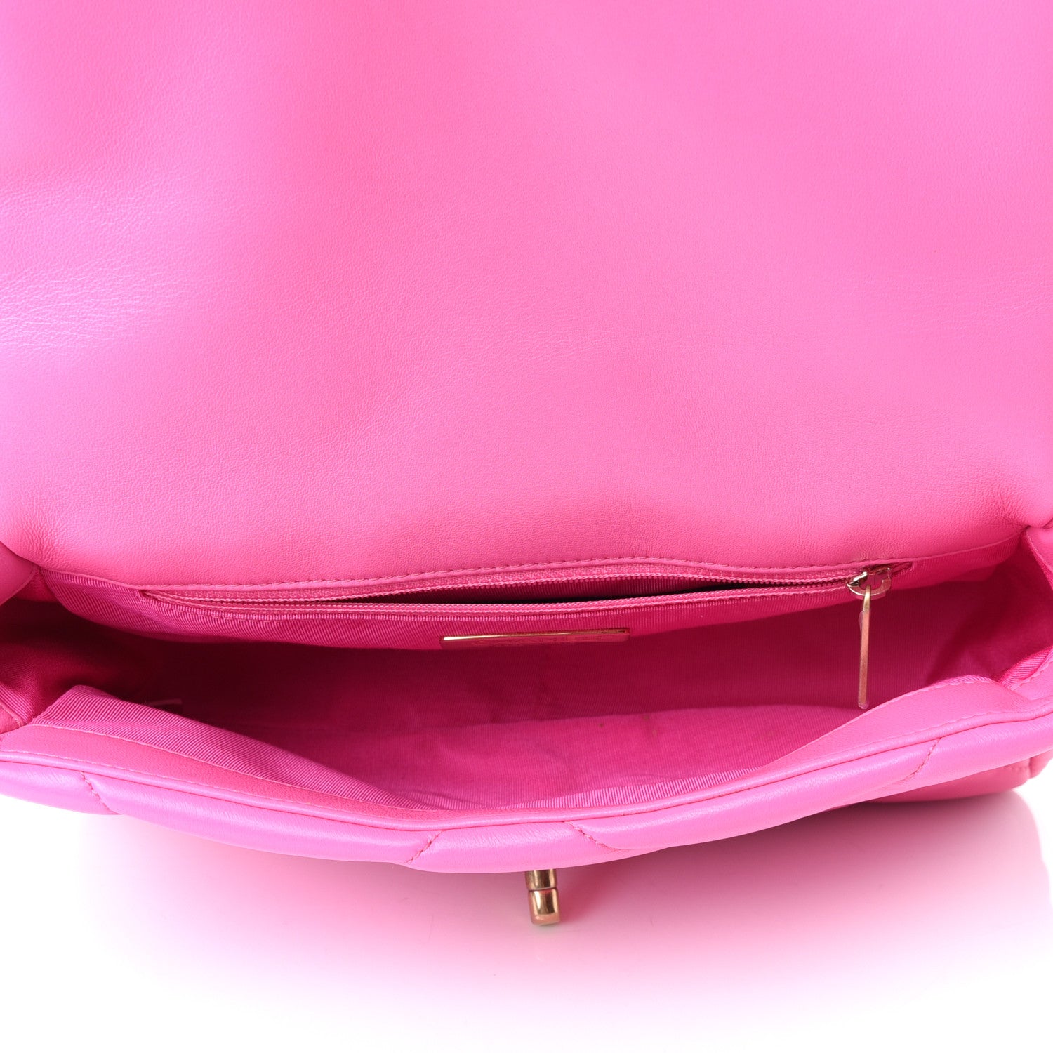 Chanel Lambskin Quilted Medium Chanel 19 Flap Neon Pink 4 of 4