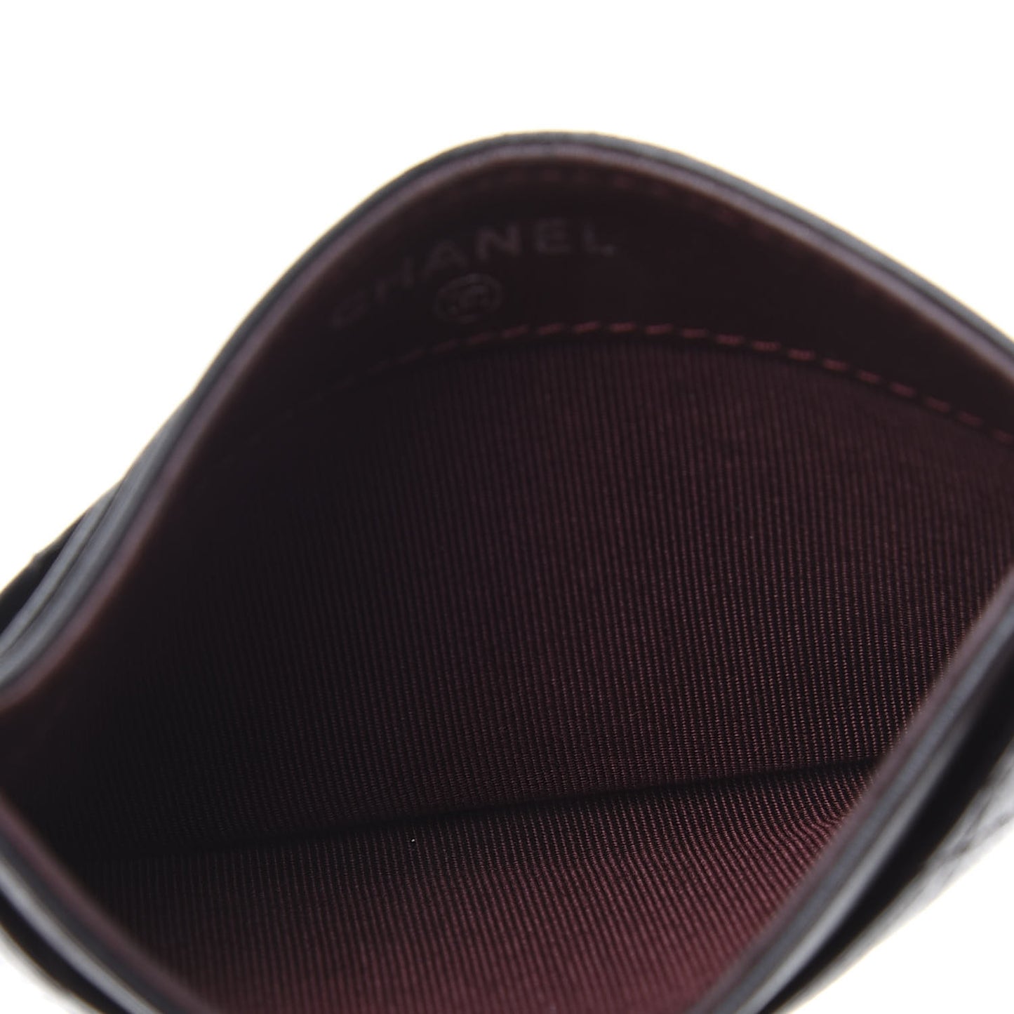 Lambskin Quilted Card Holder Black