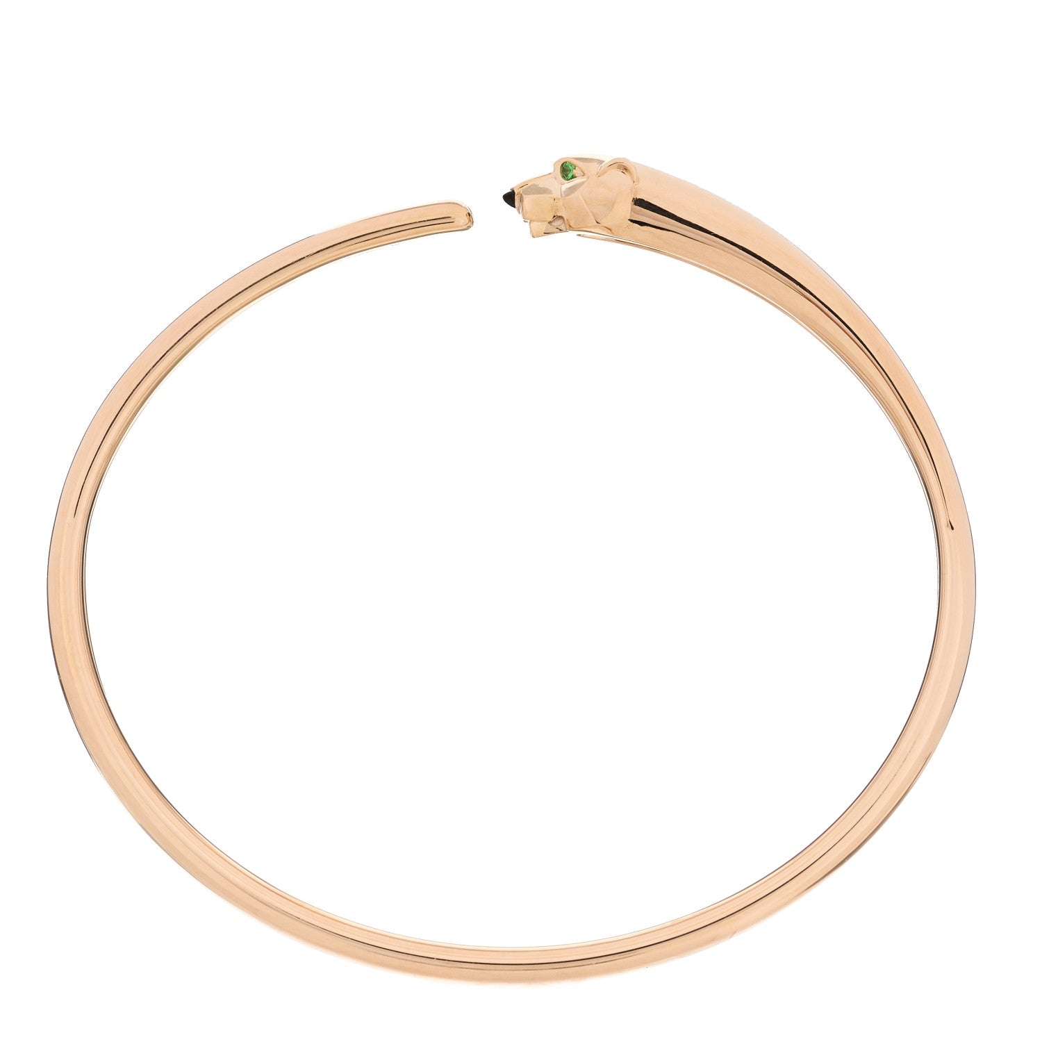 Cartier 18K Pink Gold Tsavorite Black Onyx Panthere De Cartier Bracelet 3 of 8