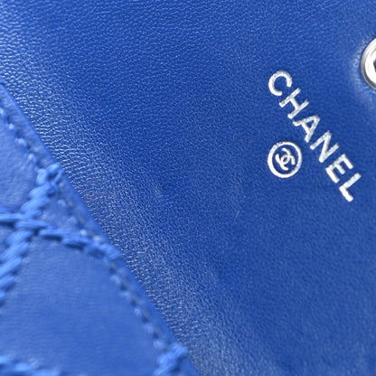 Chanel Calfskin Stitched Fancy CC Compact Flap Wallet Blue 9 of 12