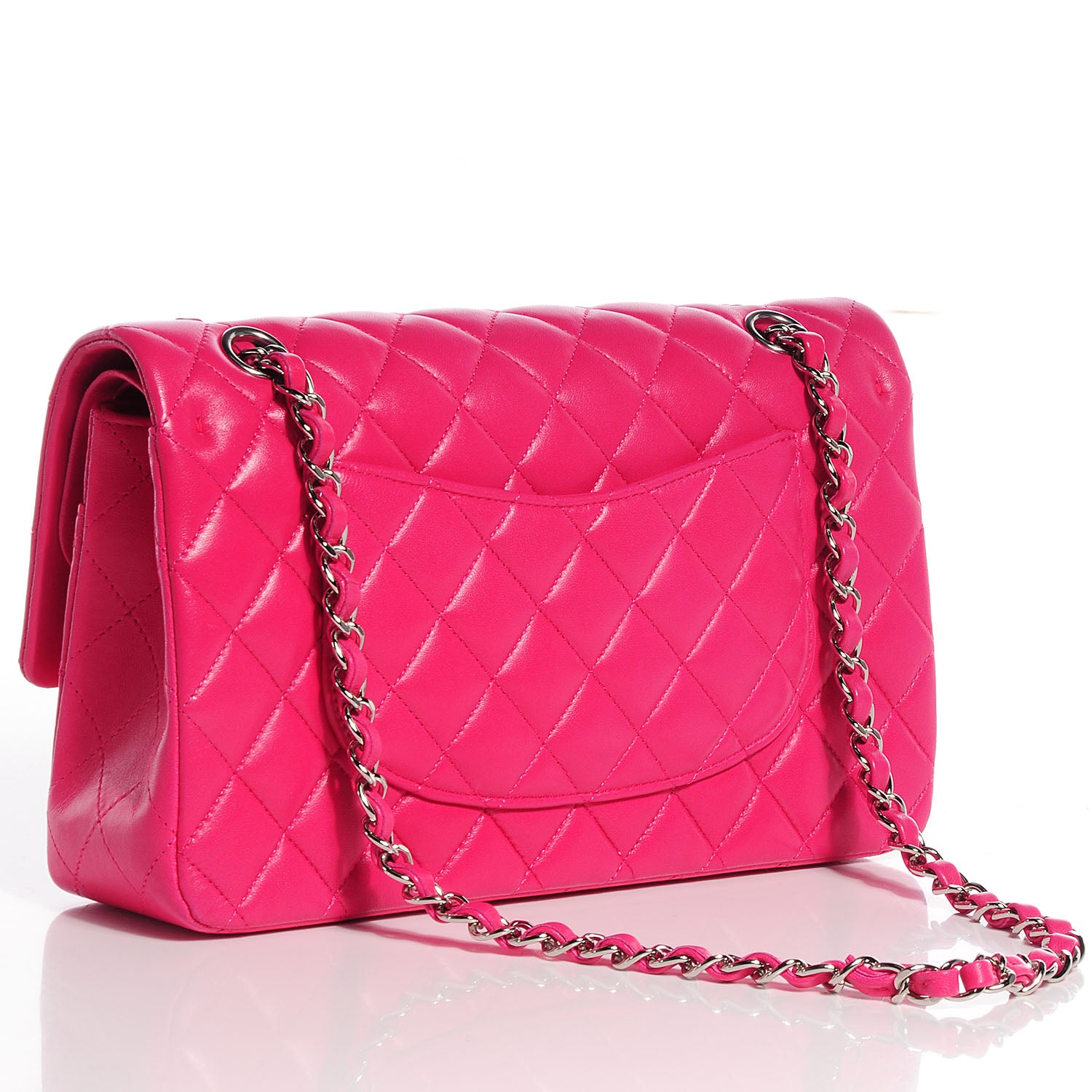 Chanel Lambskin Medium Double Flap Dark Pink 3 of 9