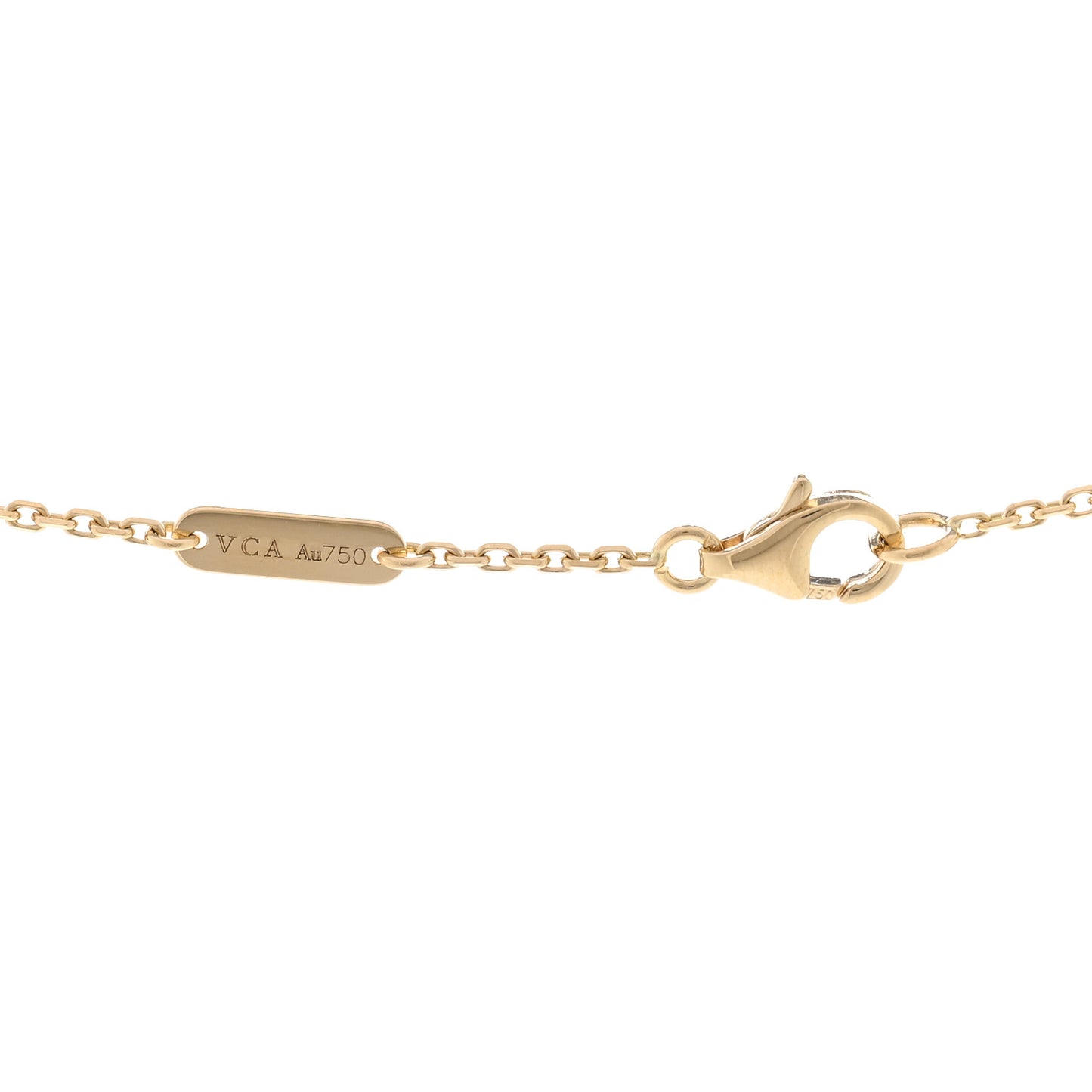 18K Yellow Gold Black Onyx Vintage Alhambra Pendant Necklace