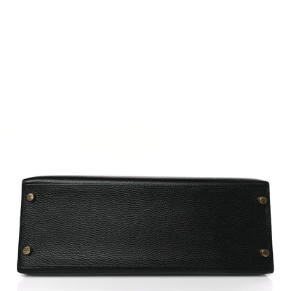Hermes Vache Liegee Kelly Sellier 35 Black 10 of 12