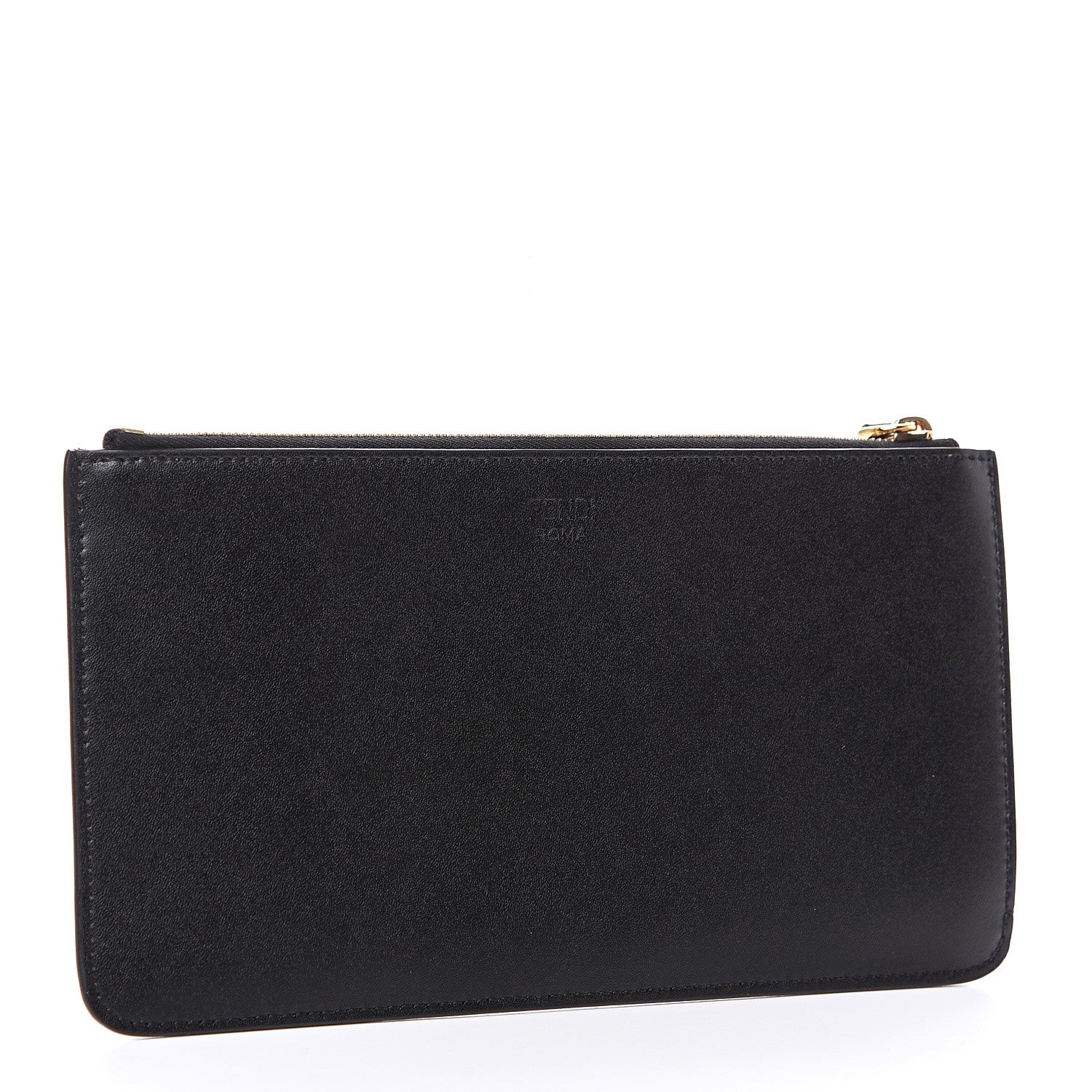 Fendi Vitello Liberty Lucido Metal Monster Eyes Zip Pouch Black 2 of 8
