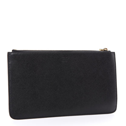 Fendi Vitello Liberty Lucido Metal Monster Eyes Zip Pouch Black 2 of 8