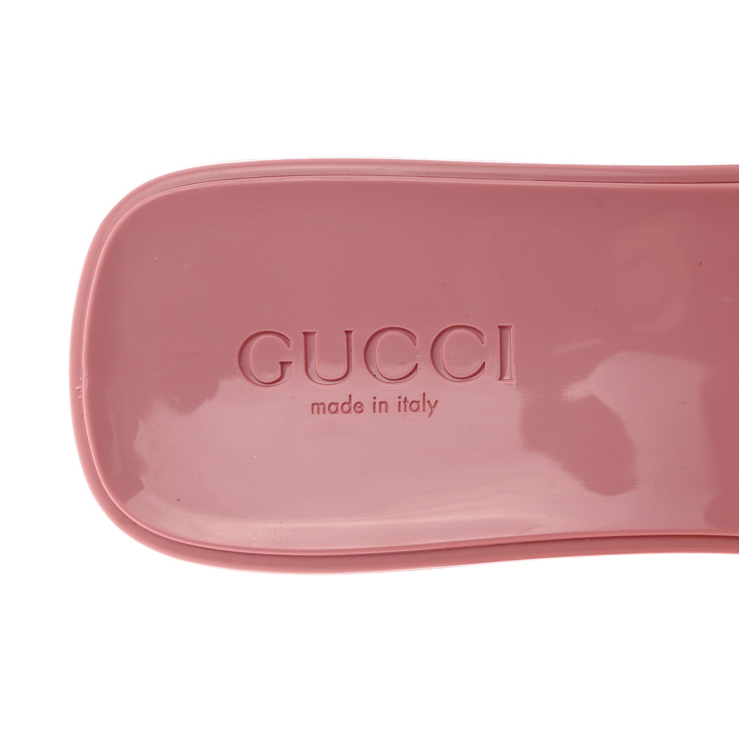 Gucci Rubber Gucci Logo Womens Platform 20/60mm Slide Sandals 40 Wild Rose 5 of 9