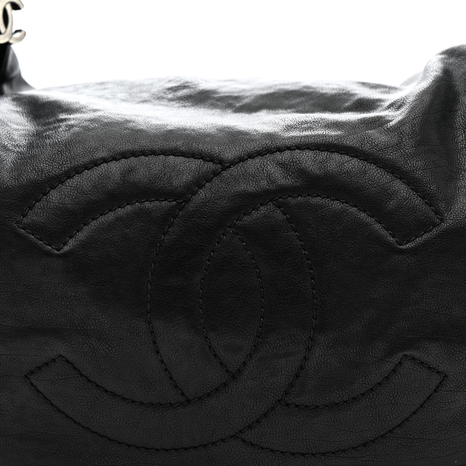 Chanel Calfskin Modern Chain Rhodoid Hobo Black 8 of 12