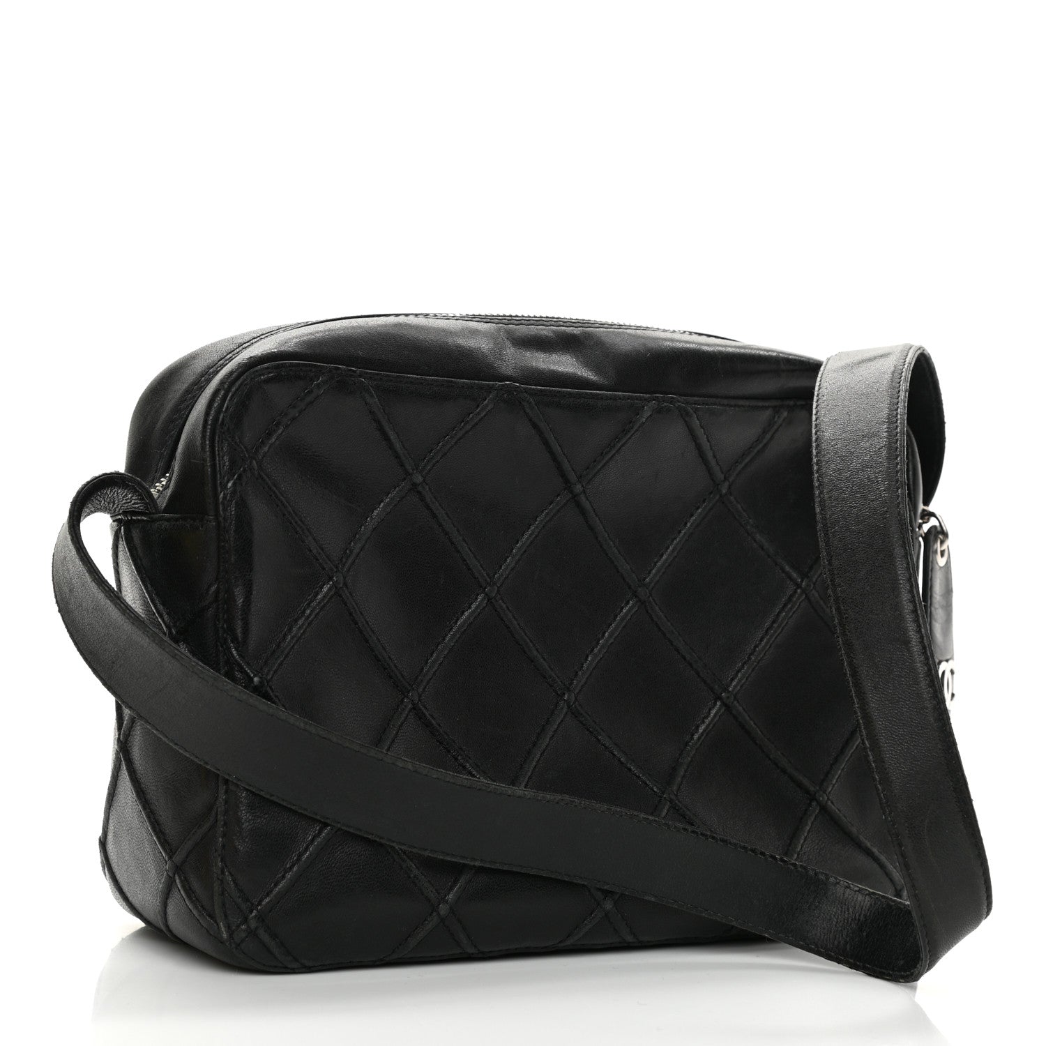 Chanel Lambskin Stitched Camera Case Black 2 of 10