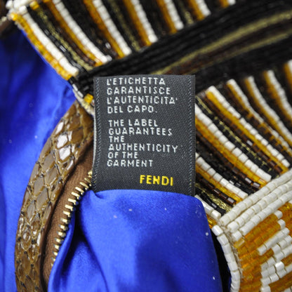 Fendi Python Crochet Beaded Baguette 9 of 12