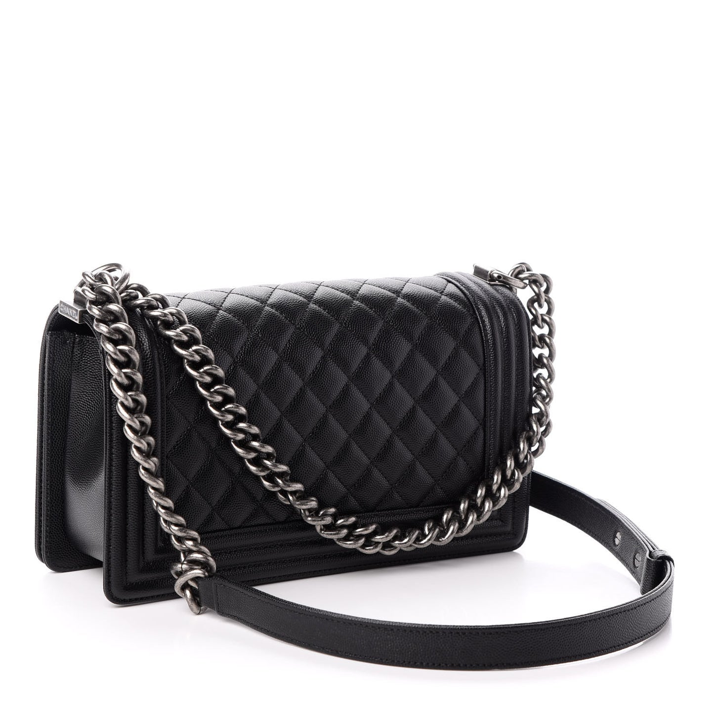 Caviar Quilted Medium Boy Flap Black