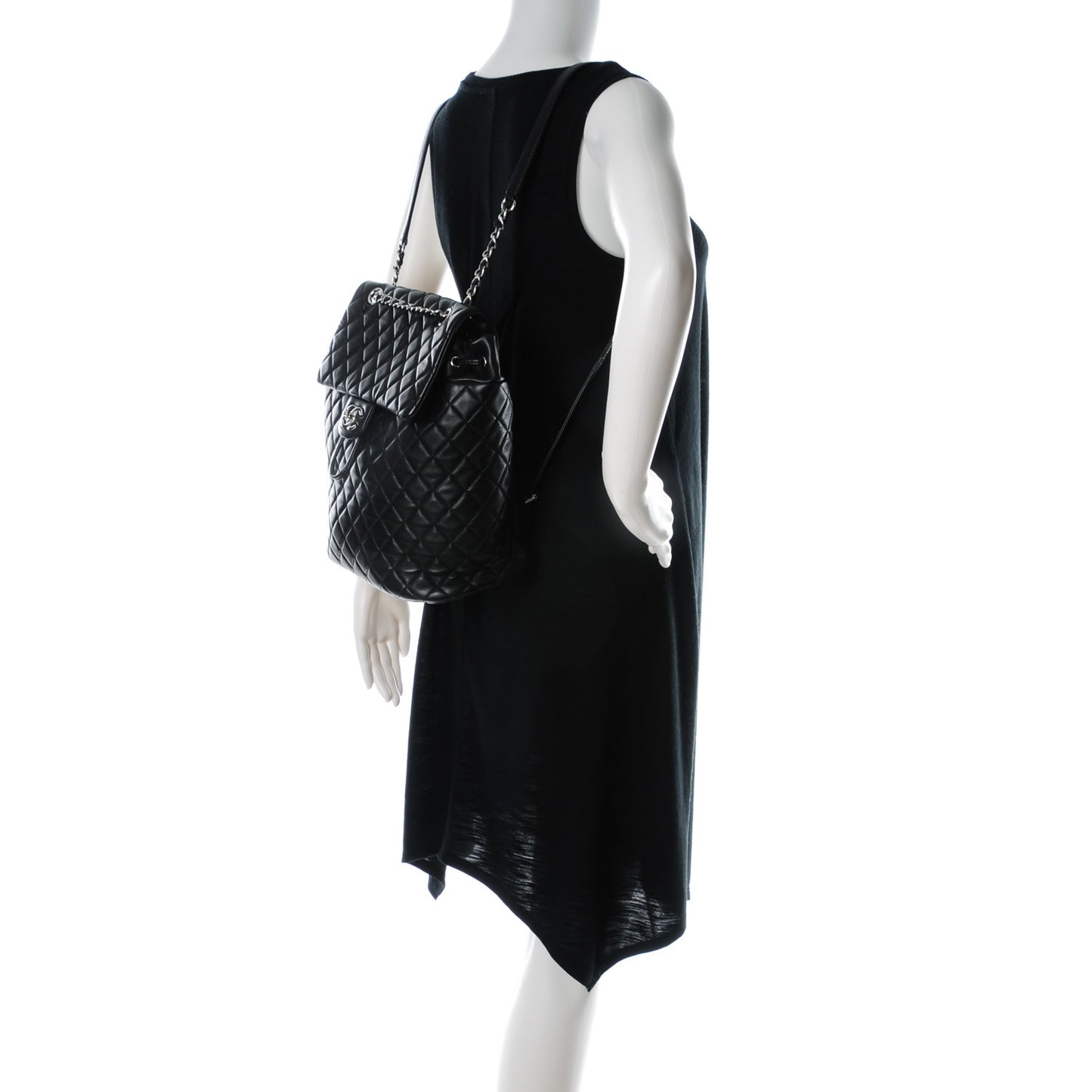 Lambskin Quilted Large Urban Spirit Backpack Black