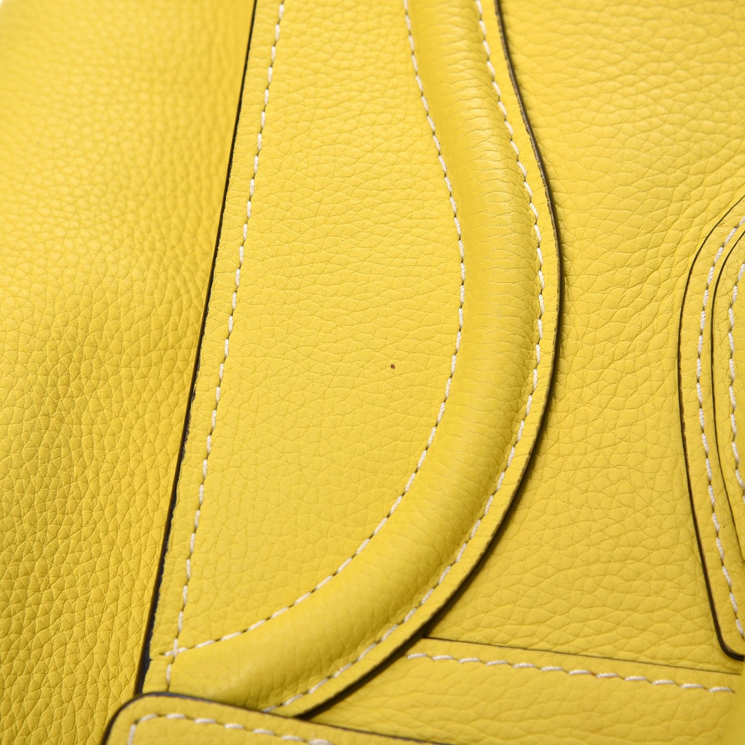 Celine Drummed Calfskin Mini Luggage Citron 10 of 26