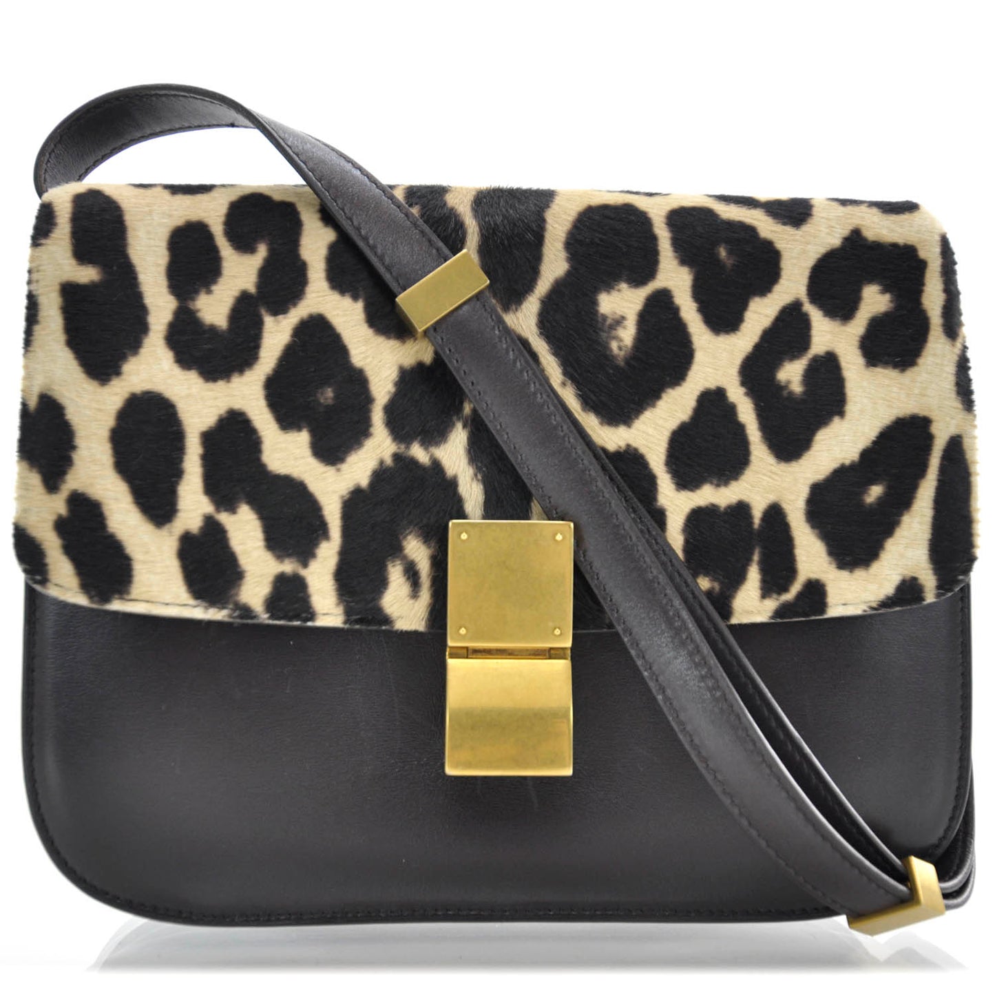Pony Hair Leopard Medium Box Flap Bag