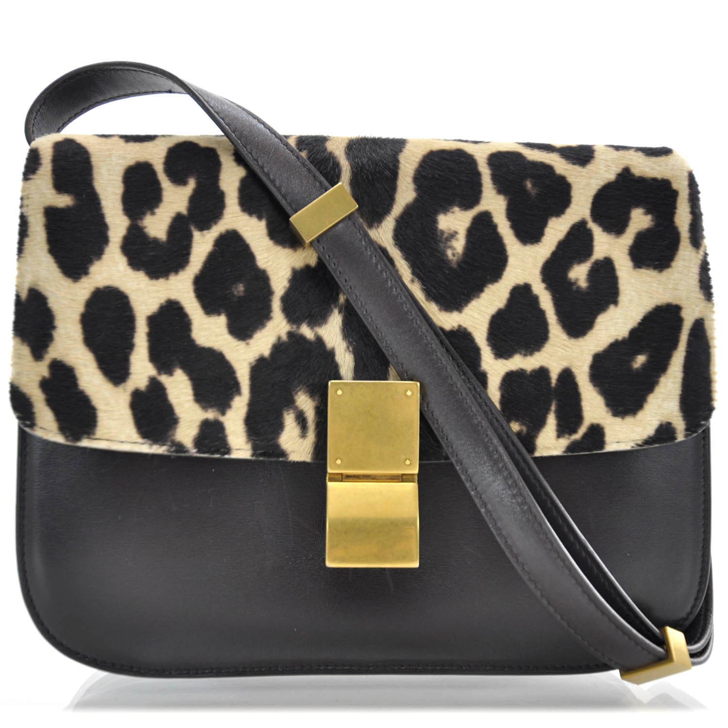 Celine Pony Hair Leopard Medium Box Flap Bag 1 of 10