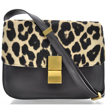 Celine Pony Hair Leopard Medium Box Flap Bag 1 of 10