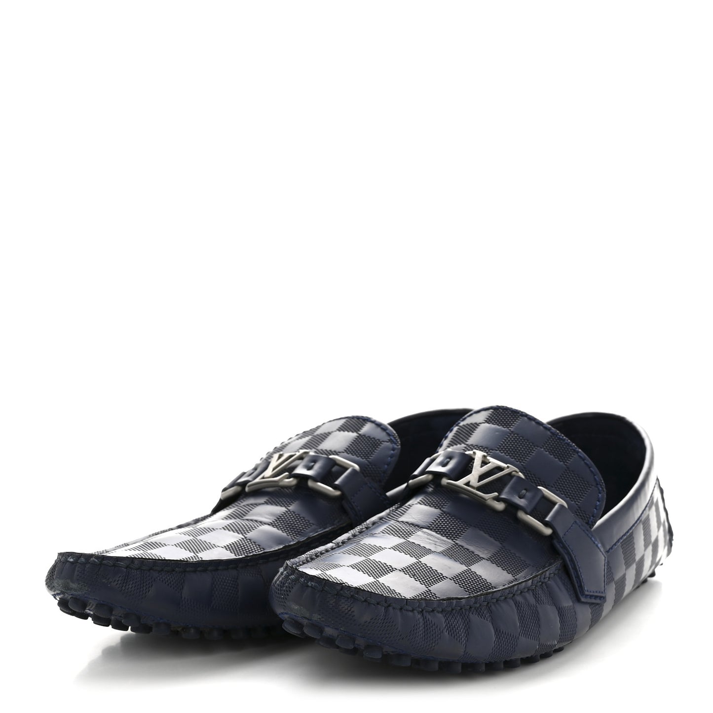 Damier Infini Mens Hockenheim Moccasin Loafers 9 Cosmos