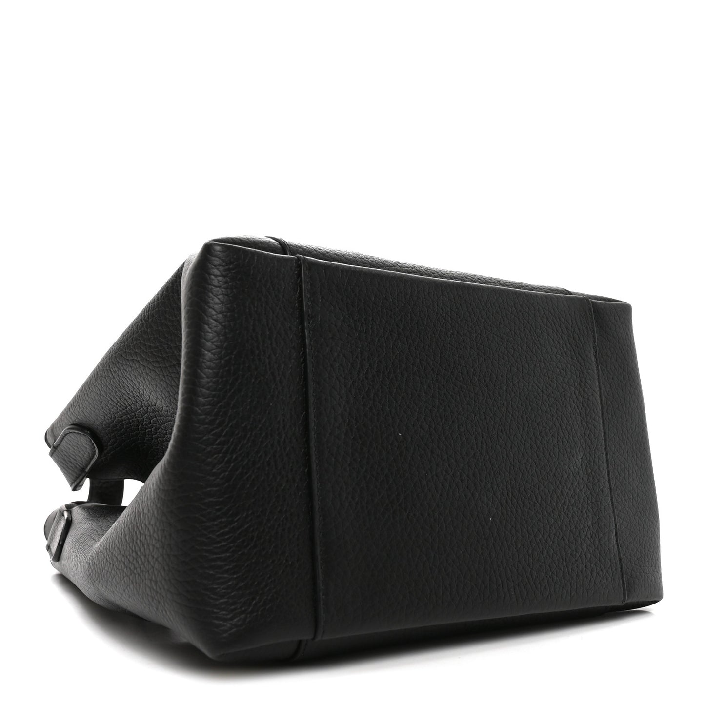 Calfskin Medium Signature Bucket Bag Black