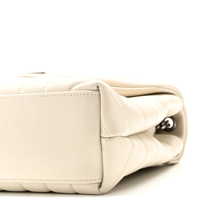 Saint Laurent Calfskin Y Quilted Monogram Small Loulou Chain Satchel Ivory 10 of 10