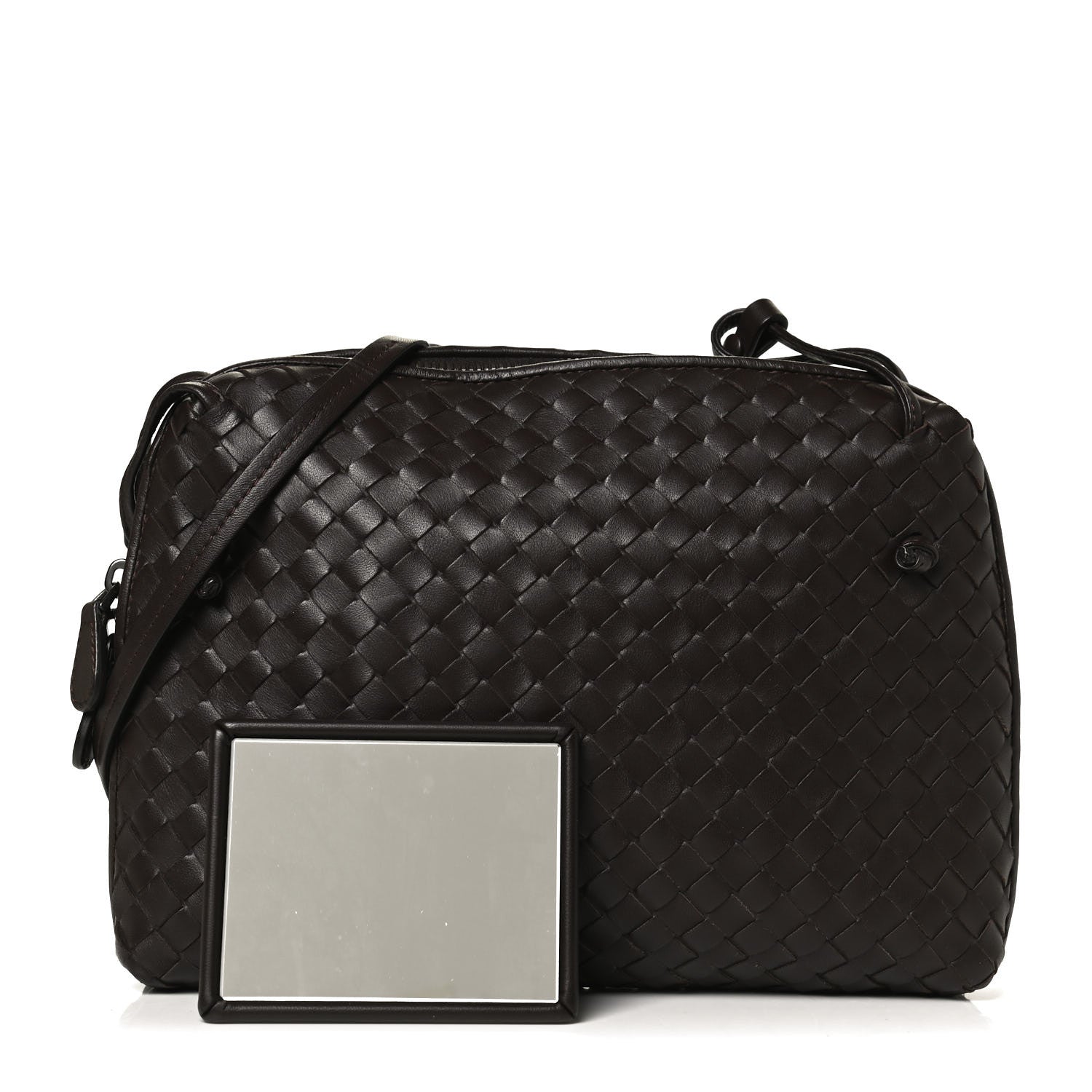 Bottega Veneta Nappa Intrecciato Nodini Crossbody Messenger Ebano 1 of 11