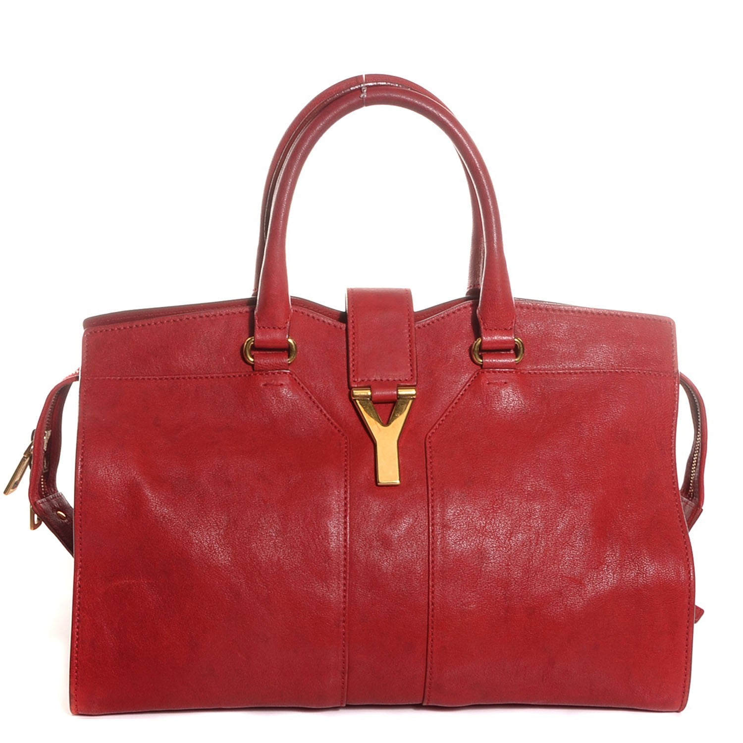 Saint Laurent Sheepskin Medium Cabas ChYc Bag Red 1 of 8