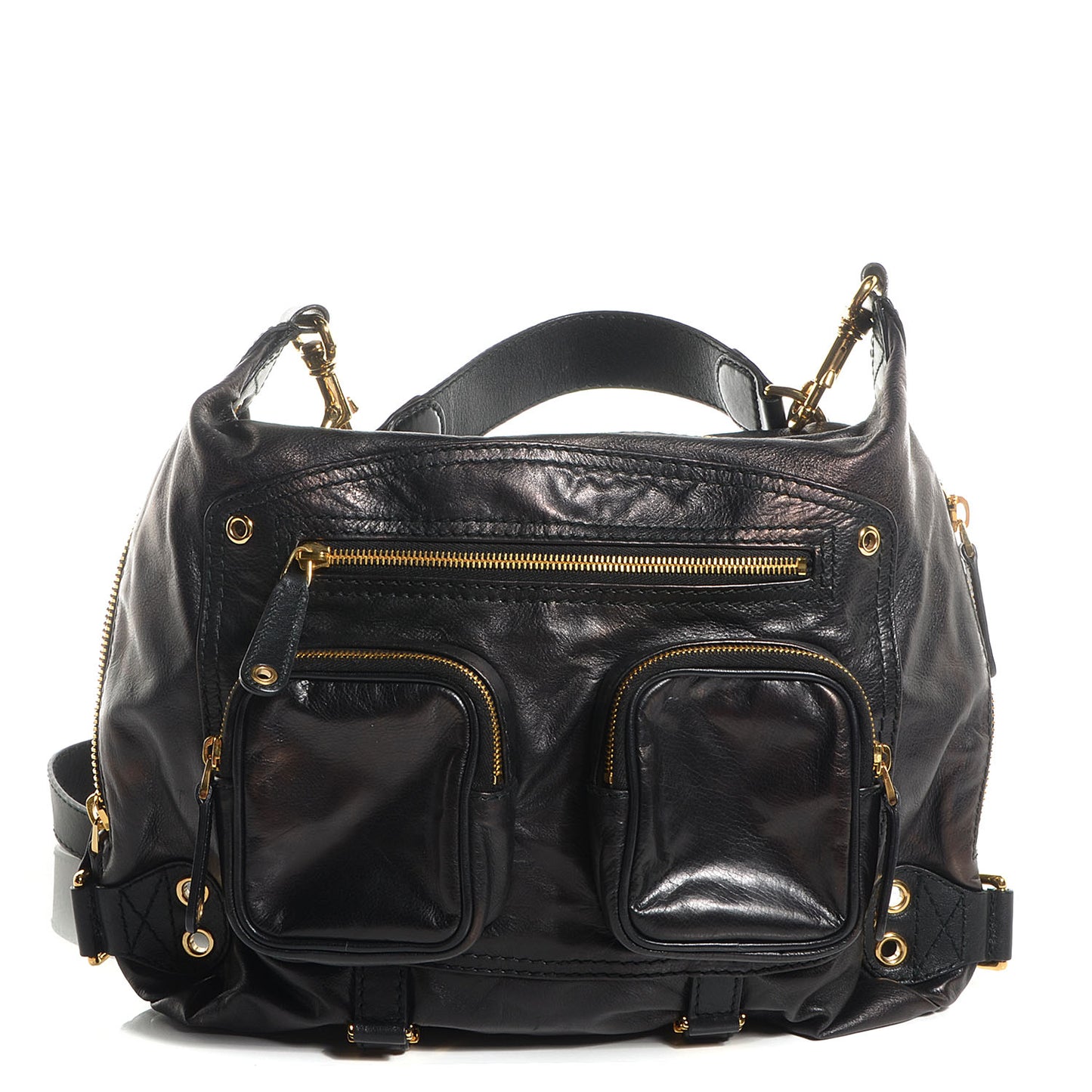 Leather Medium Darwin Convertible Backpack Black