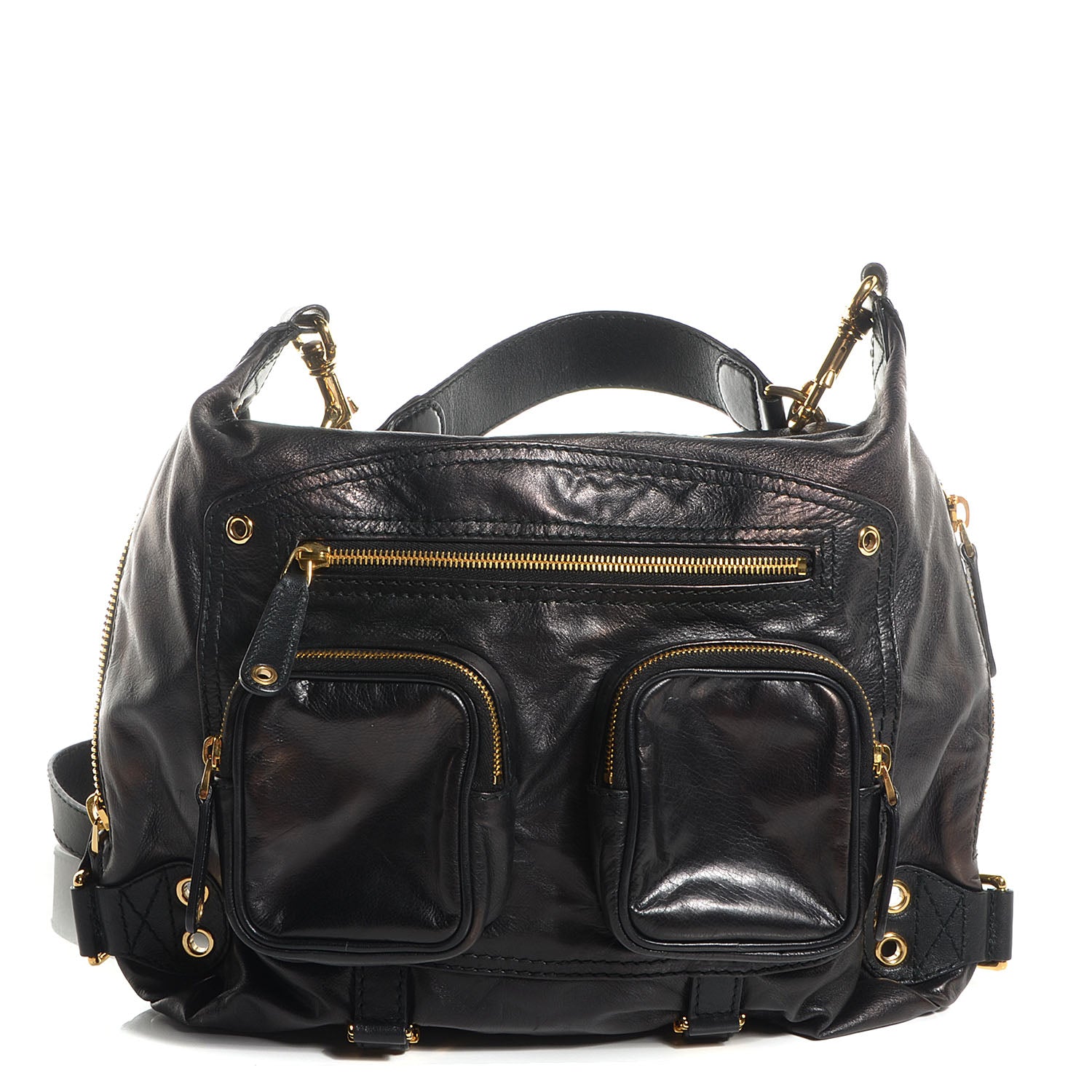 Gucci Leather Medium Darwin Convertible Backpack Black 1 of 7