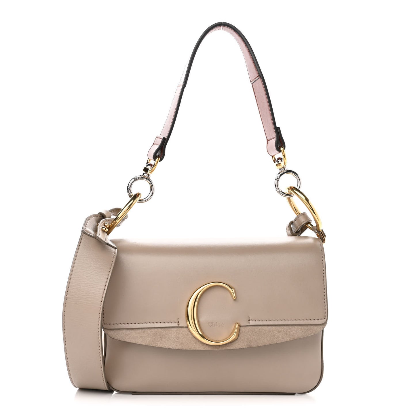 Calfskin Small C Double Carry Motty Grey