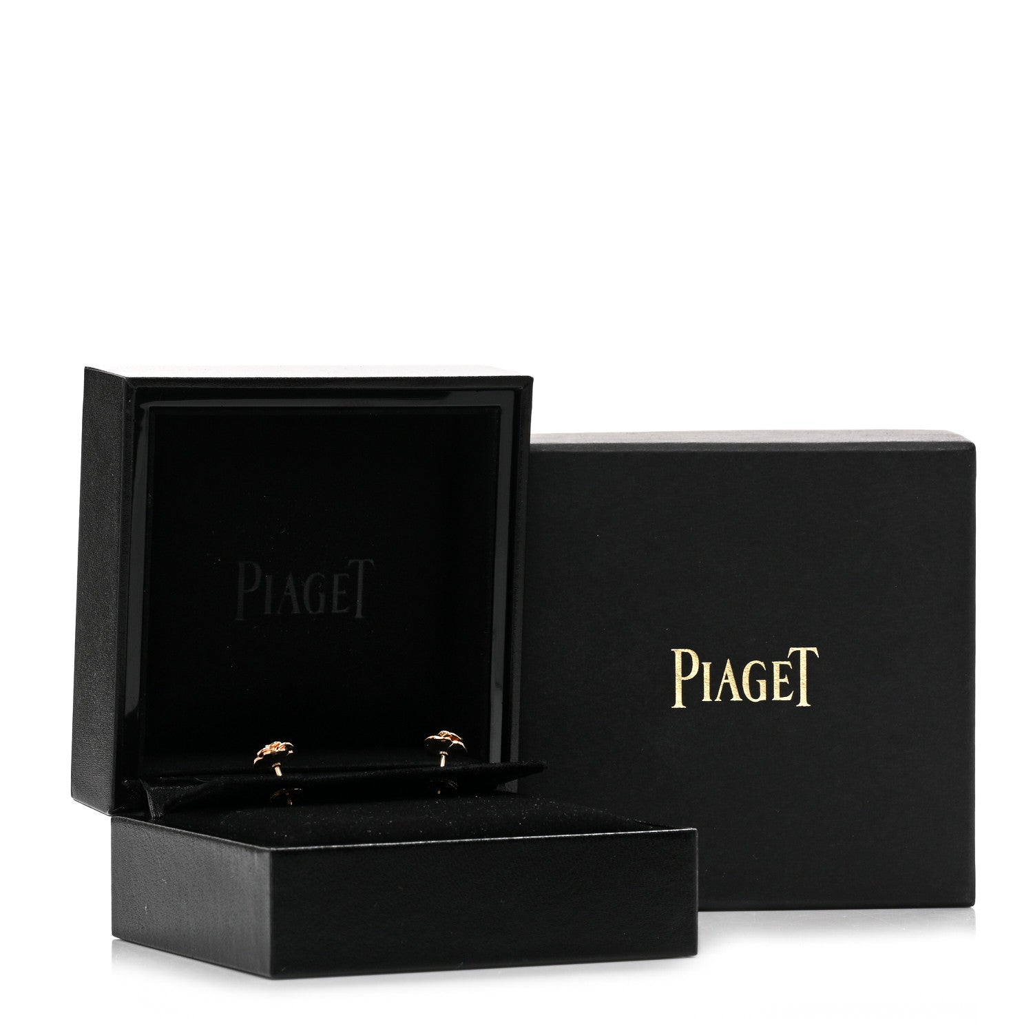 Piaget 18K Rose Gold Diamond Rose Earrings 5 of 5