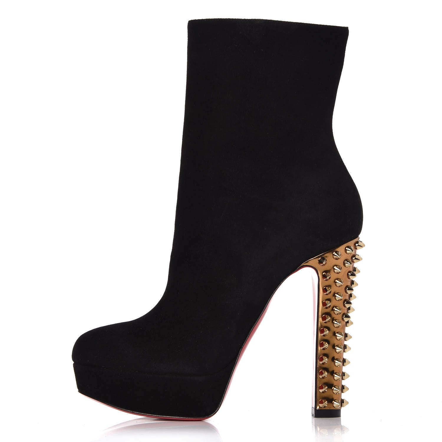 Christian Louboutin Suede Taclou Booty 140 Ankle Boots 38.5 Black 1 of 9