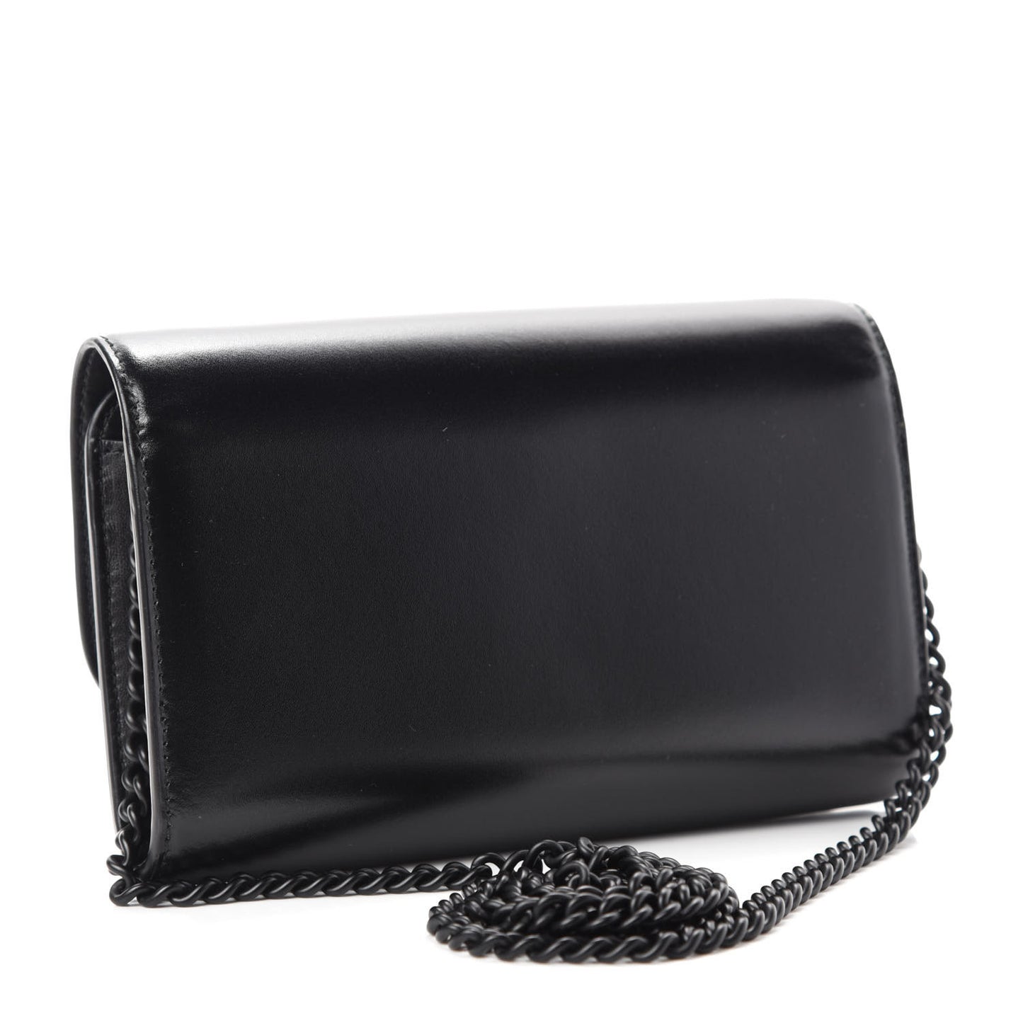 Smooth Calfskin B Continental Chain Bag Black