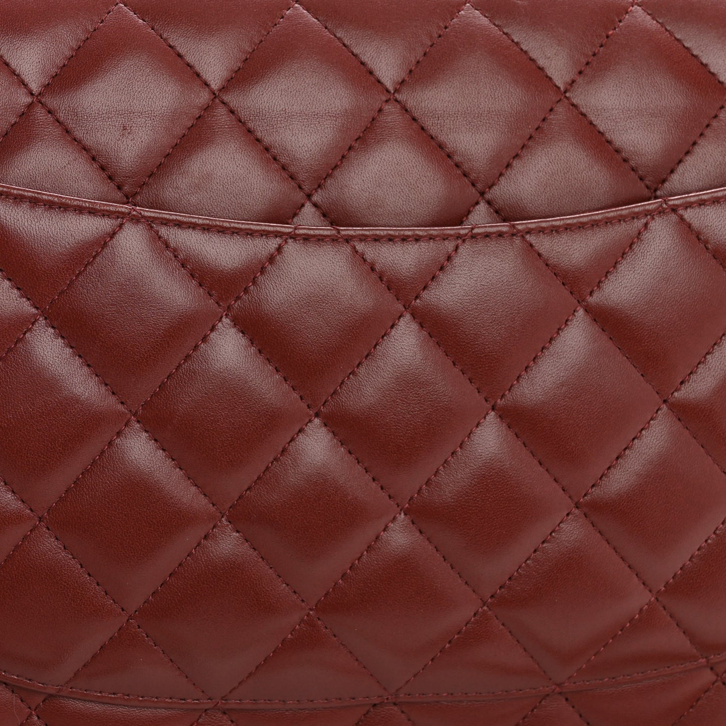 Lambskin Quilted Jumbo Double Flap Burgundy