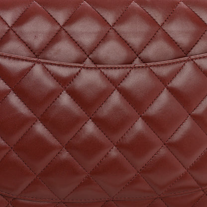 Chanel Lambskin Quilted Jumbo Double Flap Burgundy 13 of 14