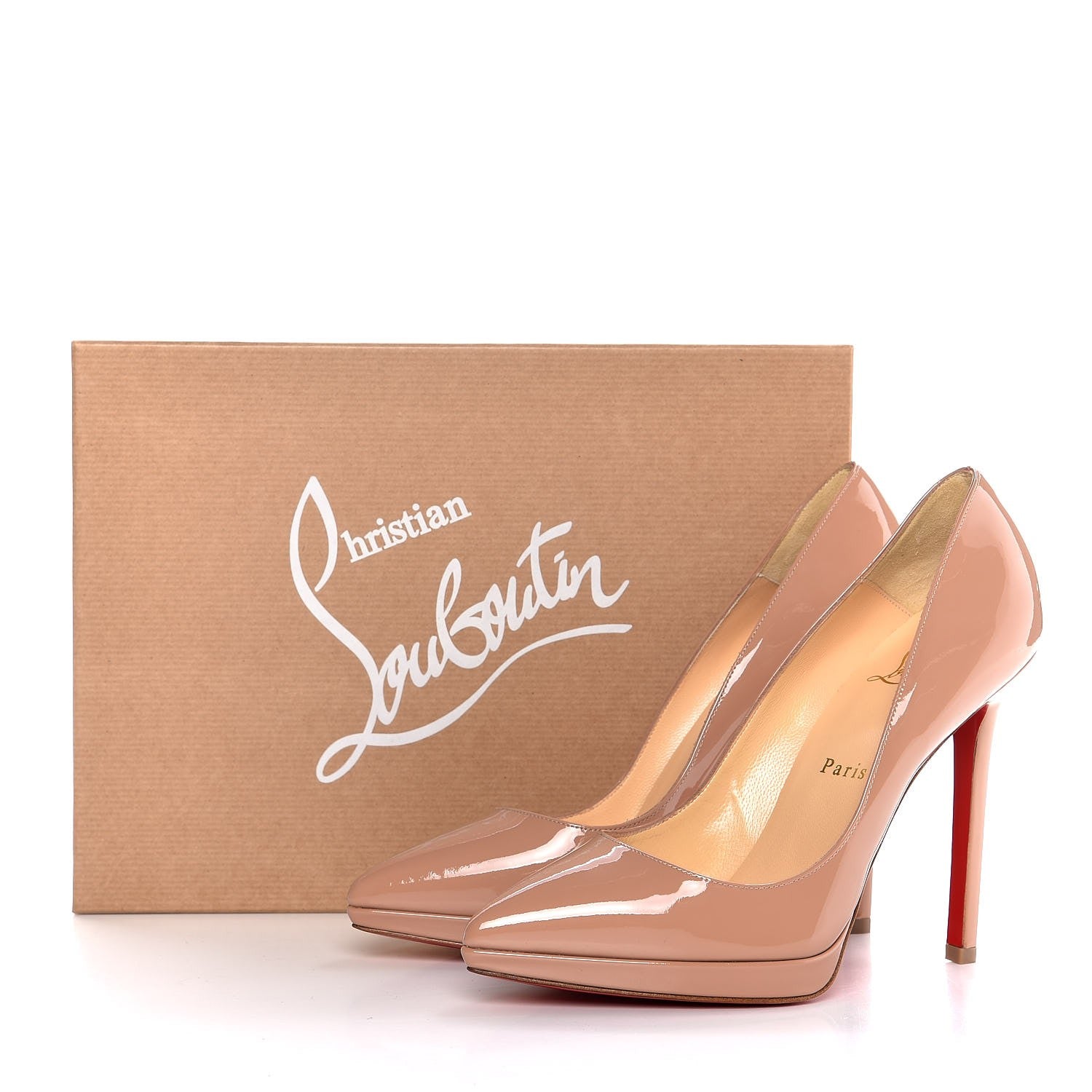 Christian Louboutin Patent Pigalle Plato 120 Pumps 37 Nude 8 of 8