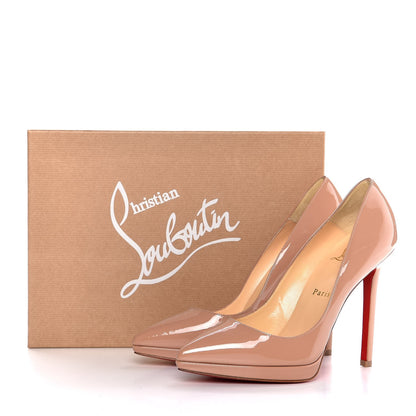 Christian Louboutin Patent Pigalle Plato 120 Pumps 37 Nude 8 of 8