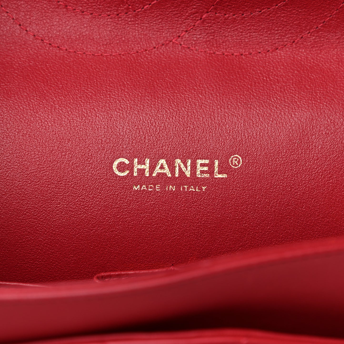 Lambskin Chevron Quilted Maxi Double Flap Red