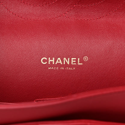 Chanel Lambskin Chevron Quilted Maxi Double Flap Red 6 of 12