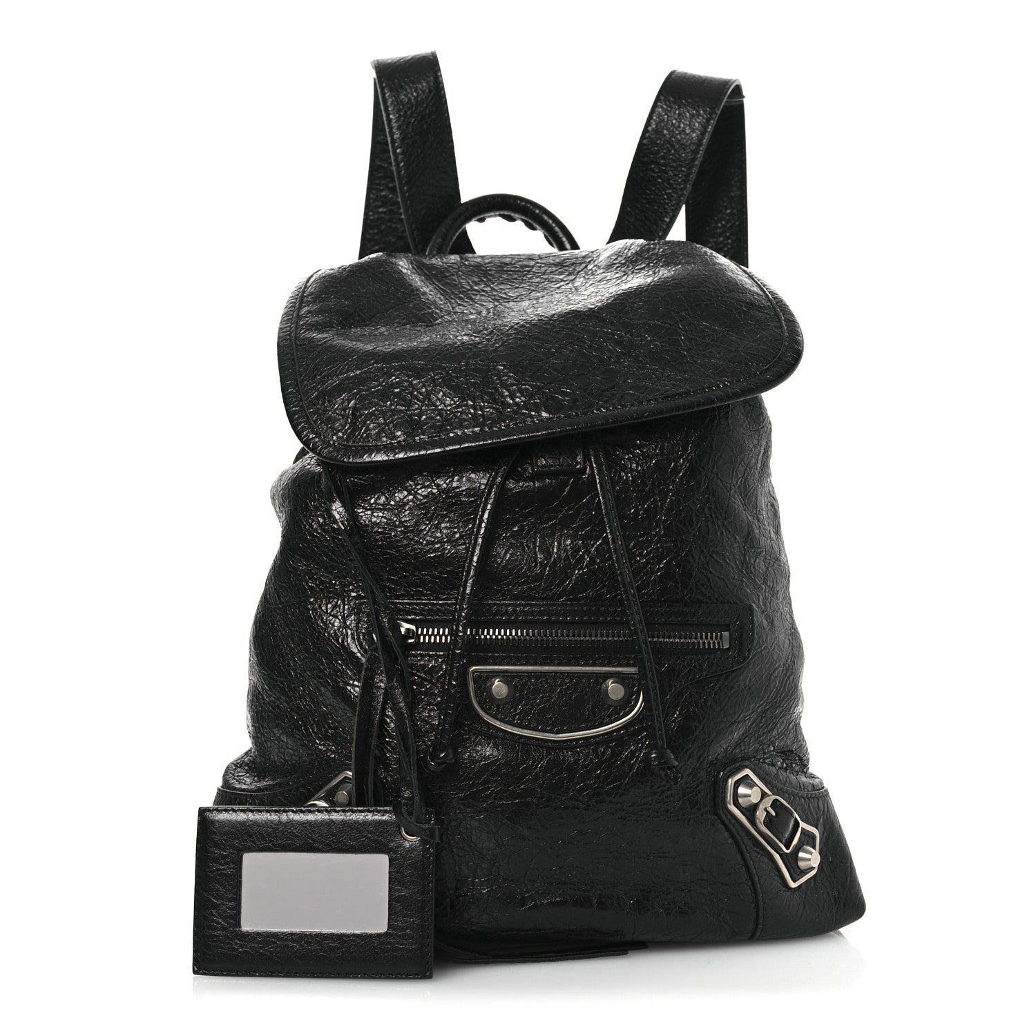 Balenciaga Agneau Silver Metallic Edge Hardware Backpack Black 3 of 14