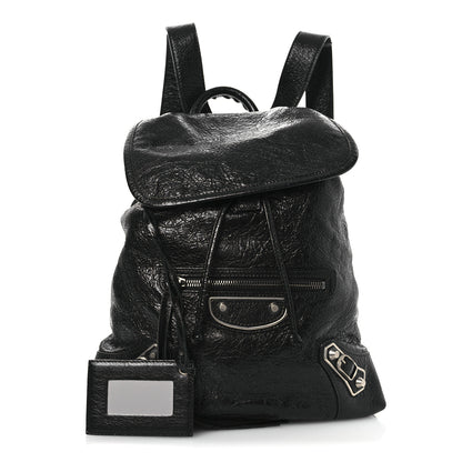 Balenciaga Agneau Silver Metallic Edge Hardware Backpack Black 3 of 14
