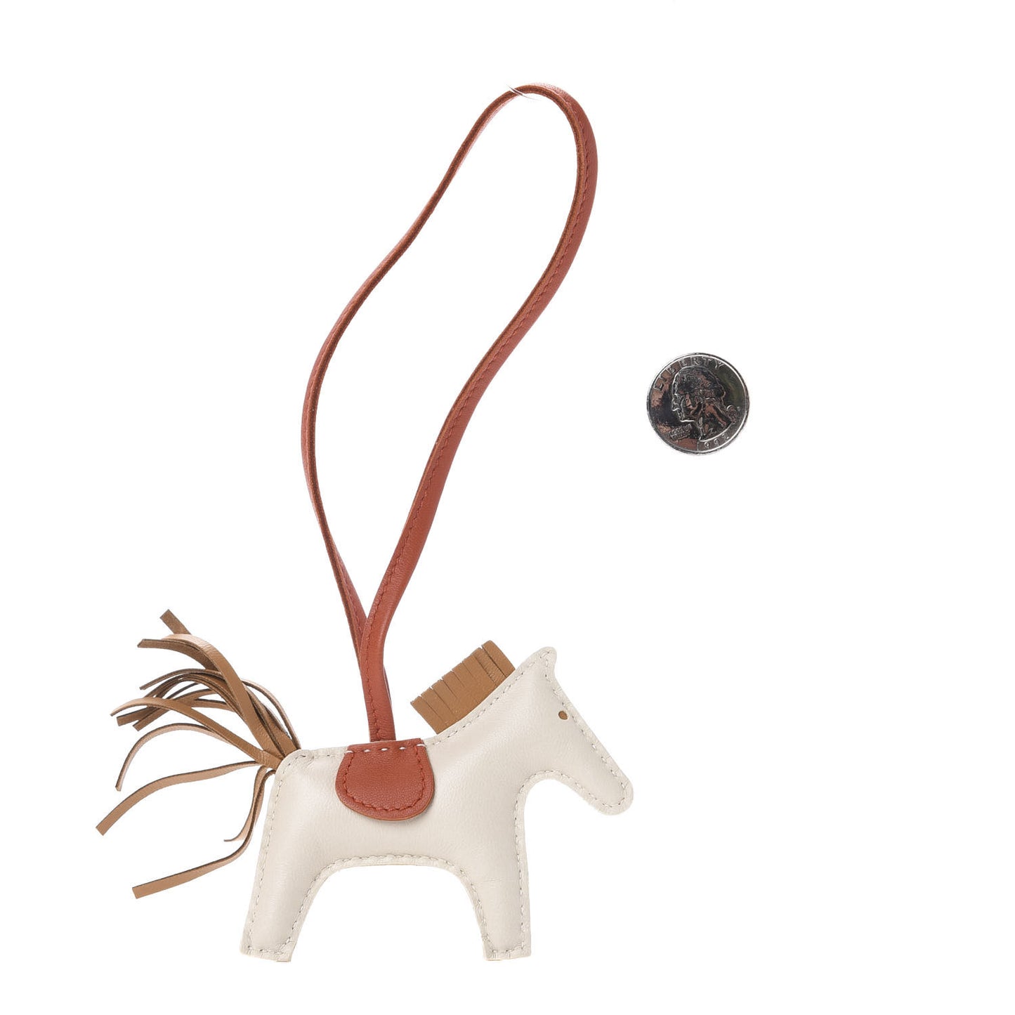 Milo Lambskin Grigri Rodeo Horse Bag Charm PM Craie Sesame Cornaline